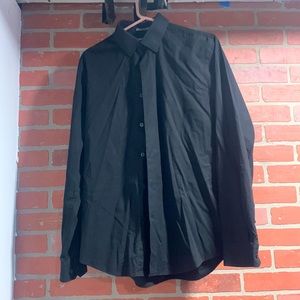 Express Fitted 1MX Black Dress Shirt